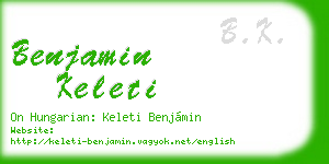 benjamin keleti business card