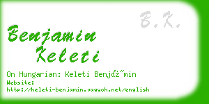 benjamin keleti business card